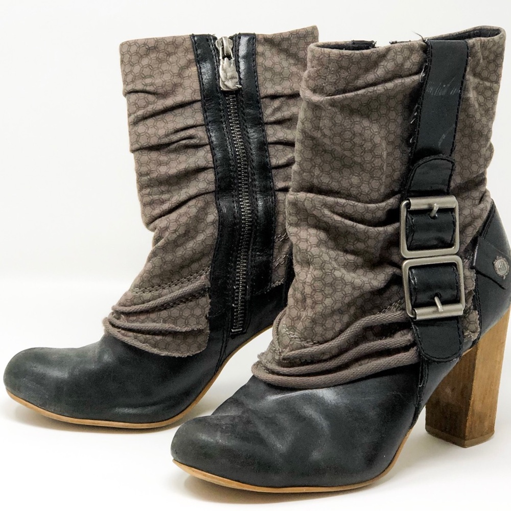 Wooden Heel Ankle Boots, Women's size 8